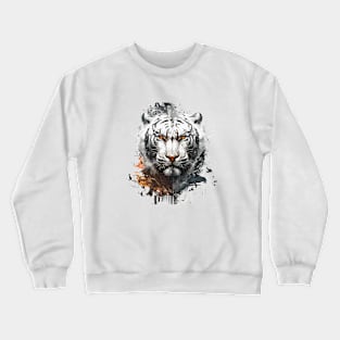 Tiger Portrait Animal Painting Wildlife Outdoors Adventure Crewneck Sweatshirt